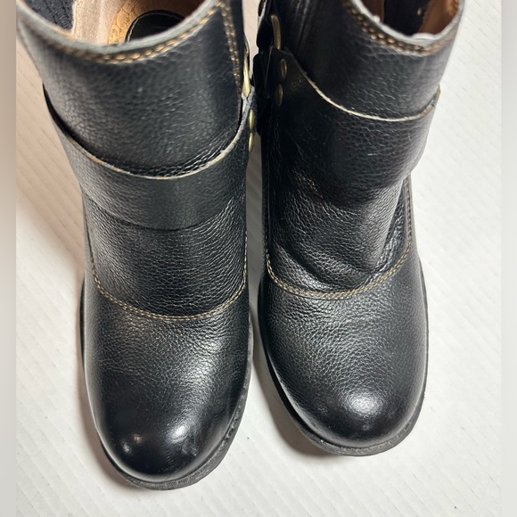 Bølo Women’s Black Leather Ring Harness Block Heel Ankle Boots Y2k Goth Size 8 - Picture 9 of 13